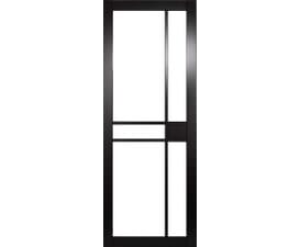 1981x610x35mm (24") Naples Clear Glazed Black Internal Doors