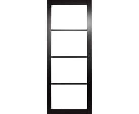1981x686x35mm (27") Rome Clear Glazed Black Internal Doors 