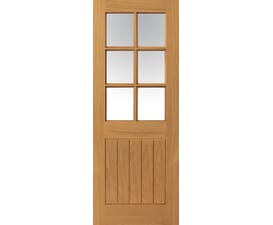 1981mm x 762mm x 35mm (30") Oak Thames 6L Glazed - Prefinished Door
