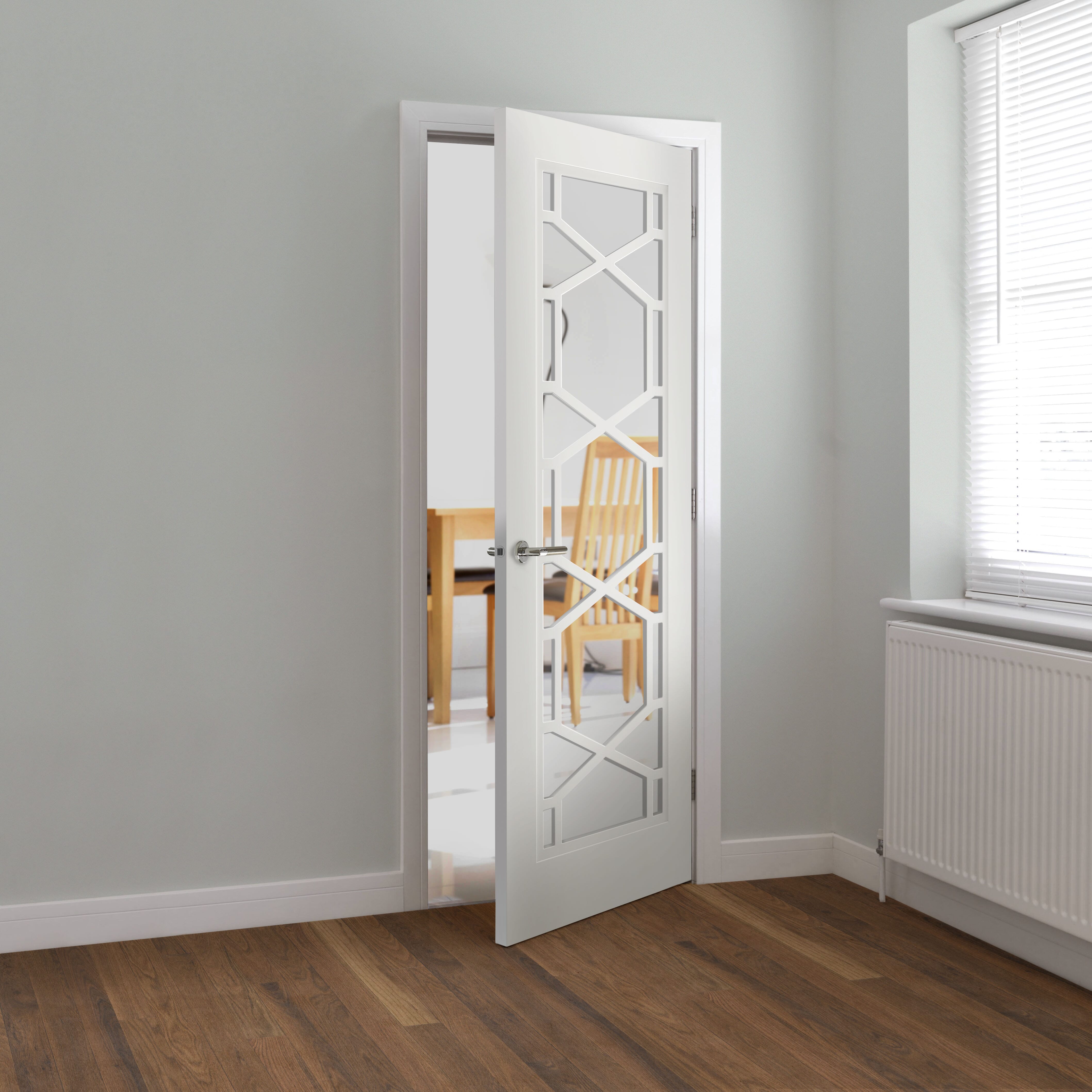 1981mm x 762mm x 35mm (30") Quartz White Clear Glazed Internal Doors 