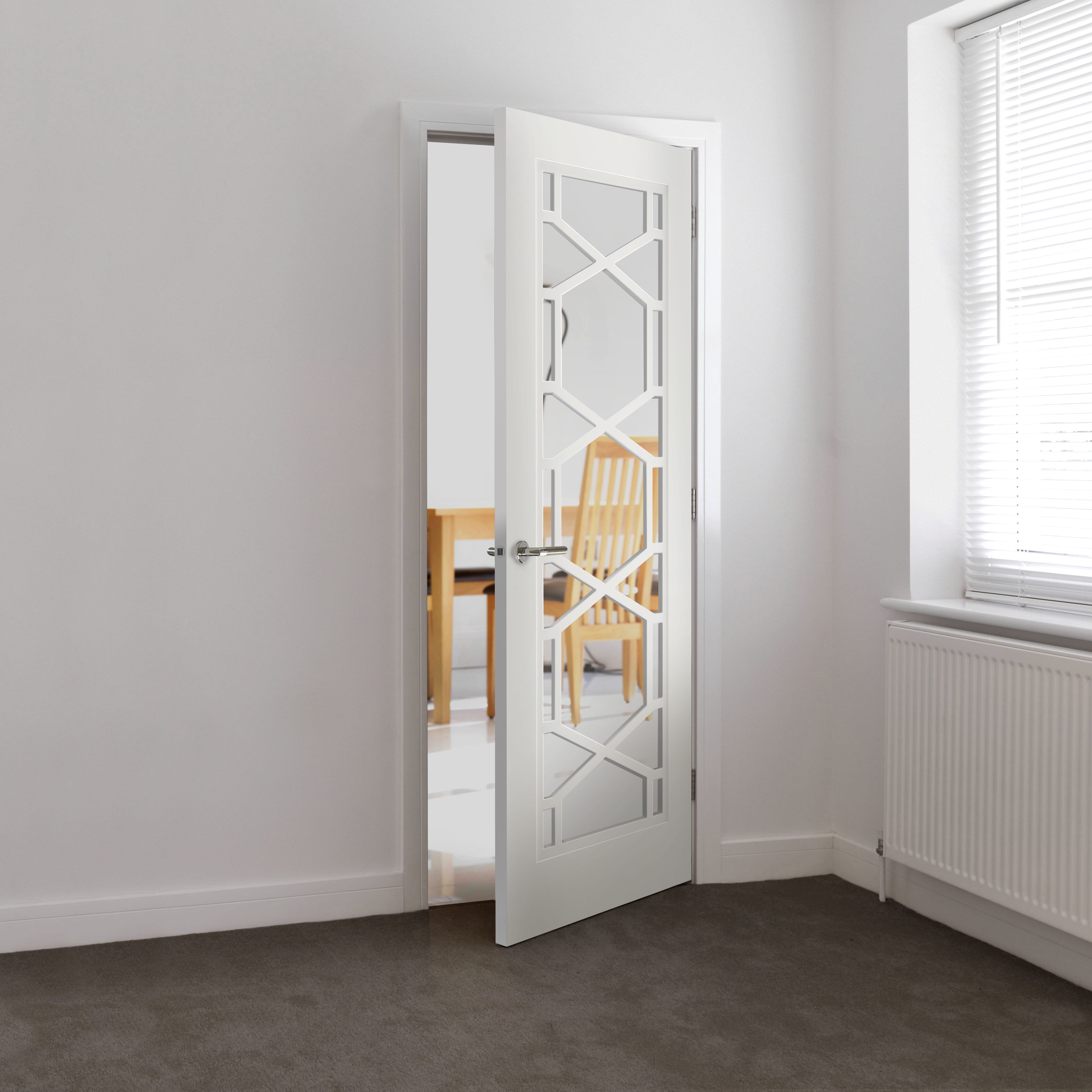 1981mm x 762mm x 35mm (30") Quartz White Clear Glazed Internal Doors 