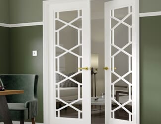 Quartz White Clear Glazed Internal Doors