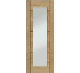 Palermo Oak P10 1 Light - Prefinished Clear Glass Internal Doors