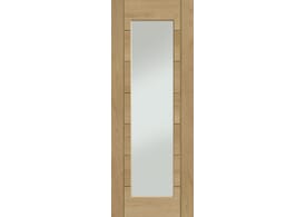 711x1981x35mm (28") Palermo Oak P10 1 Light - Clear Glass Internal Doors 