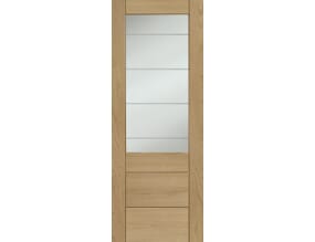 Palermo Oak 2XG - Prefinished Clear Etched Glass Internal Doors