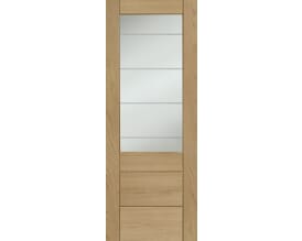 Palermo Oak 2XG - Prefinished Clear Etched Glass Internal Doors