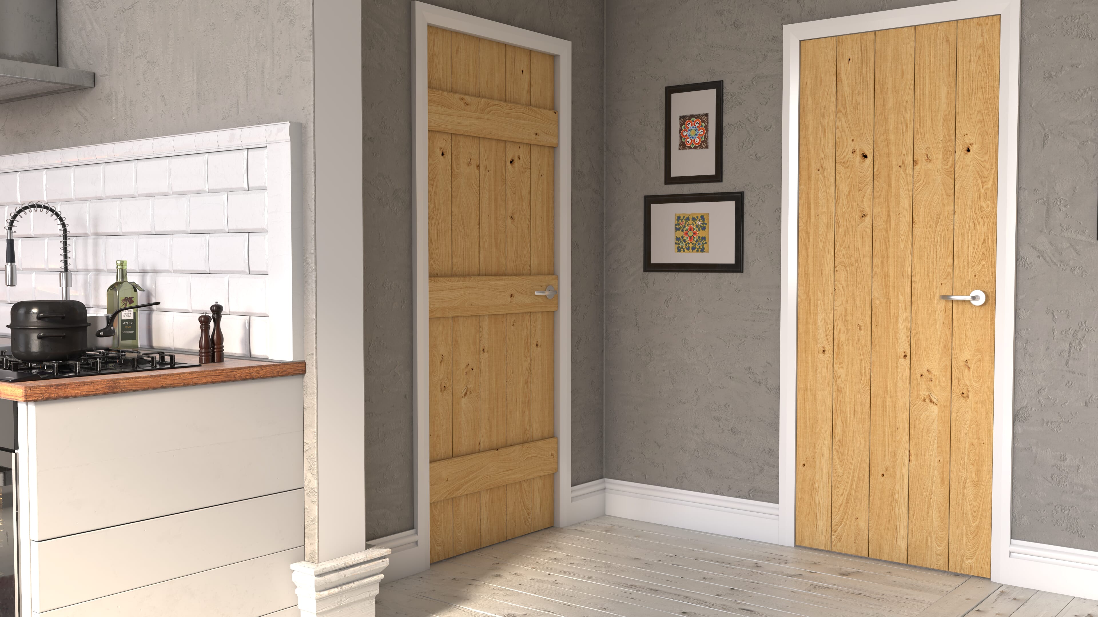Rustic Solid Oak Ledged Internal Doors