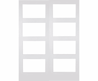 White Shaker 4L Clear Glazed Rebated Internal Door Pairs