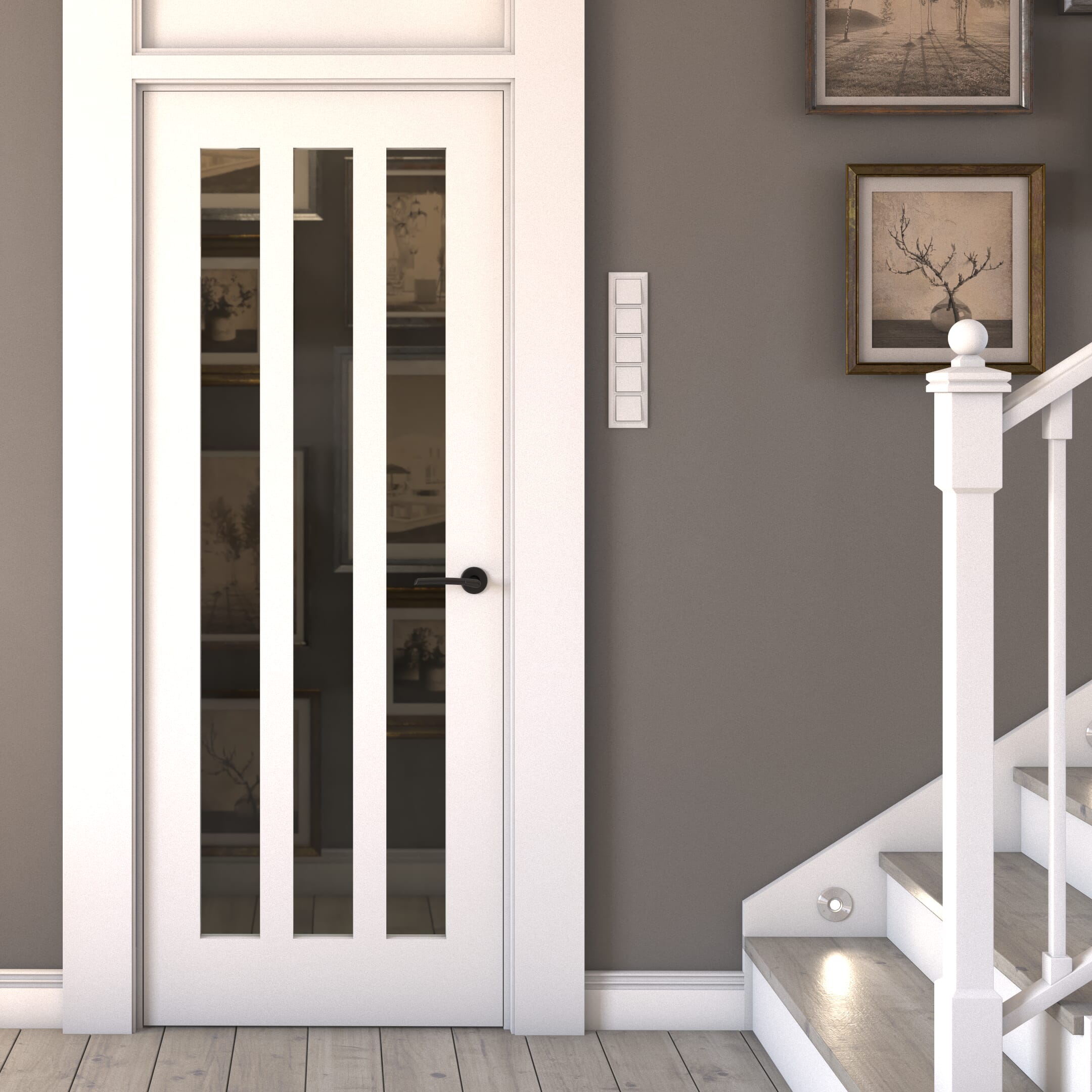 762x1981x35mm (30") Aston - Clear Glass White Internal Doors