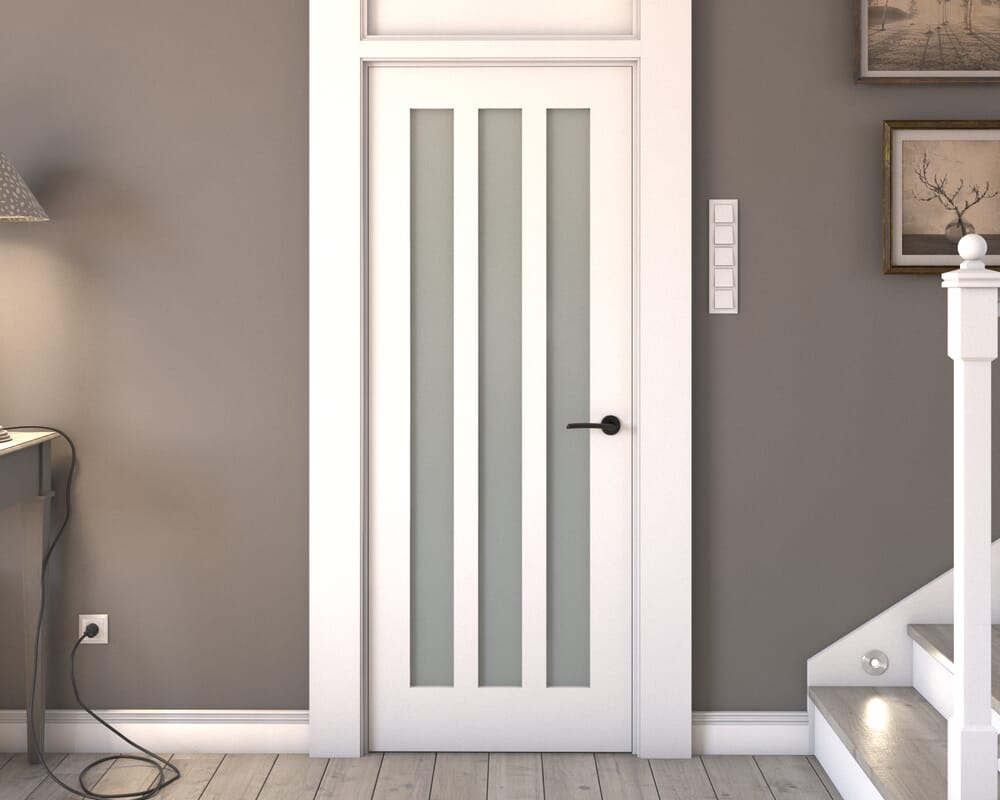 838x1981x35mm (33") Aston - Frosted Glass White Internal Doors