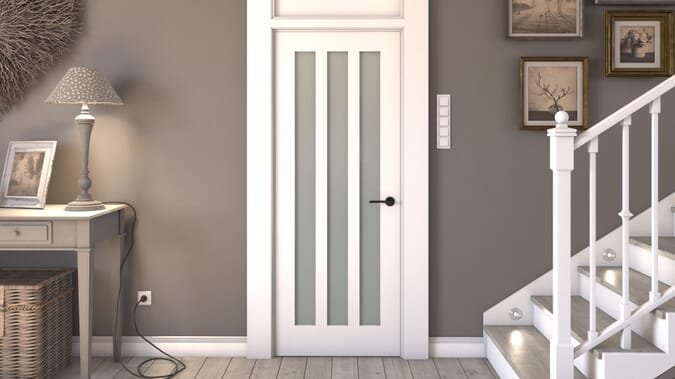 838x1981x35mm (33") Aston - Frosted Glass White Internal Doors 