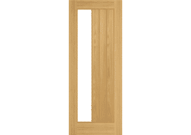 2040x726x40mm Ely 1SL Glazed Oak - Prefinished Internal Doors