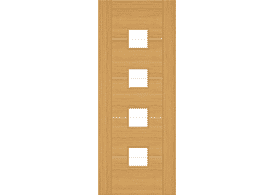 1981mm x 686mm x 35mm (27") Valencia 5 Panel Oak - Clear Glazed Prefinished Internal Doors
