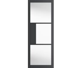 686x1981x35mm (27") Cosmo Graphite Grey Clear Glass Internal Doors