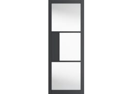 610x1981x35mm (24") Cosmo Graphite Grey Clear Glass Internal Doors