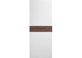 762x1981x35mm (30") Asti White with Walnut Inlay - Prefinished Internal Doors