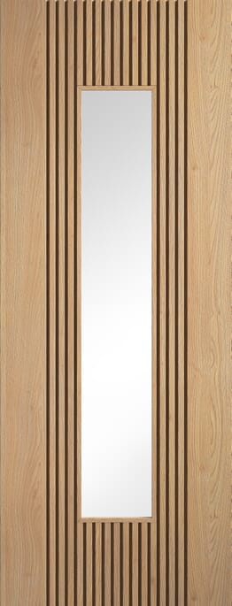 Sydney Oak Clear Glass Prefinished Internal Door Set