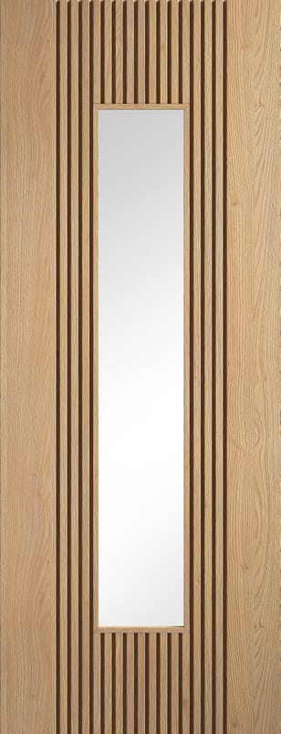 Sydney Oak Clear Glass Prefinished Internal Door Set