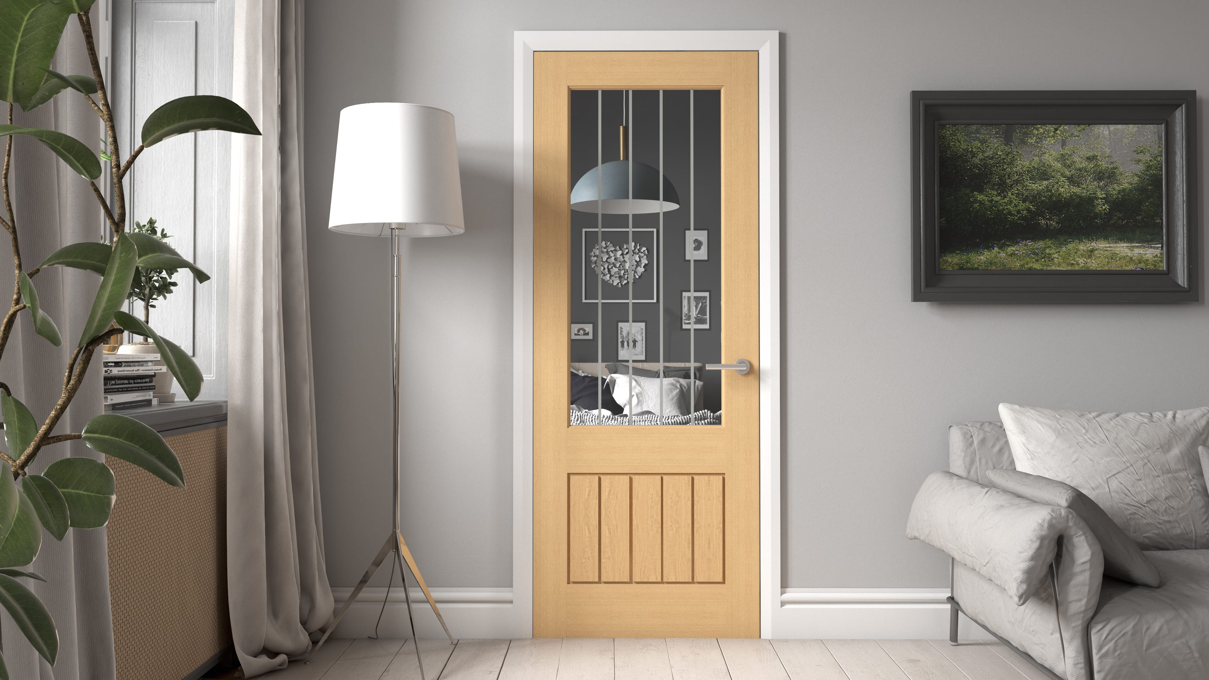 1981mm x 686mm x 35mm (27") Mexicano Oak 2XG Glazed Internal Doors