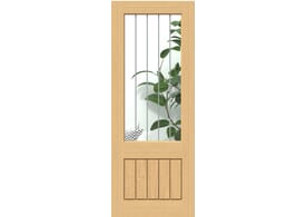 2040mm x 726mm x 40mm Mexicano Oak 2XG Glazed Internal Doors