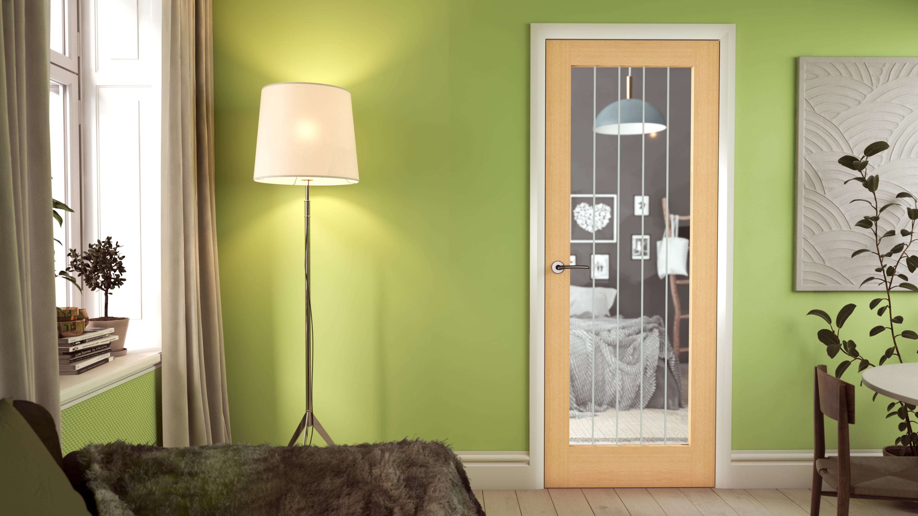 1981mm x 838mm x 35mm (33") Mexicano Oak Pattern 10 Glazed - Prefinished Internal Doors