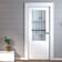 Cottage White Primed 2XG Clear Glazed with Frosted Lines Internal Door