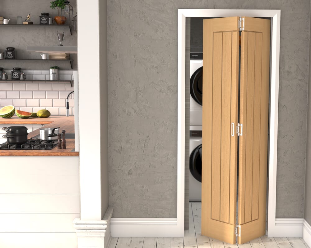 686x1981x35mm (27") Mexicano Oak - Prefinished Bi-fold Doors