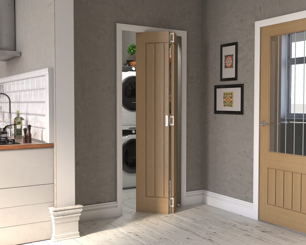 686x1981x35mm (27") Mexicano Oak - Prefinished Bi-fold Doors