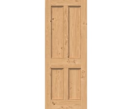 1981mm x 610mm x 35mm (24") Rustic Oak Edwardian 4 Panel - Prefinished Internal Doors
