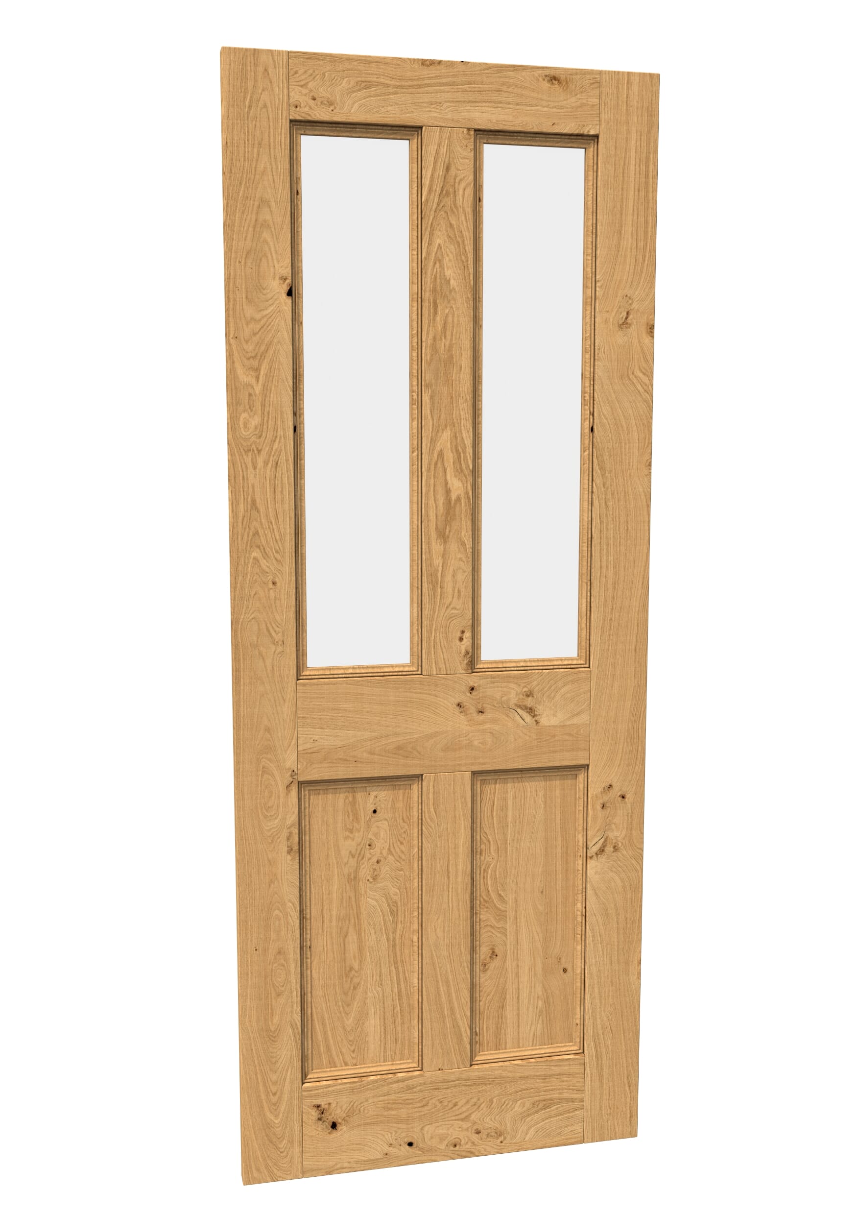 Rustic Oak Edwardian Clear Glazed Prefinished Internal Doors At