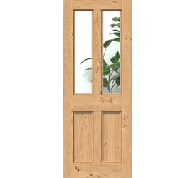 Rustic Oak Edwardian Clear Glazed - Prefinished Internal Doors