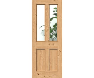 Rustic Oak Edwardian Clear Glazed - Prefinished Internal Doors