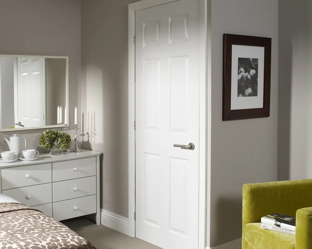 1981mm x 762mm x 35mm (30") White Moulded Textured 6 Panel Internal Doors