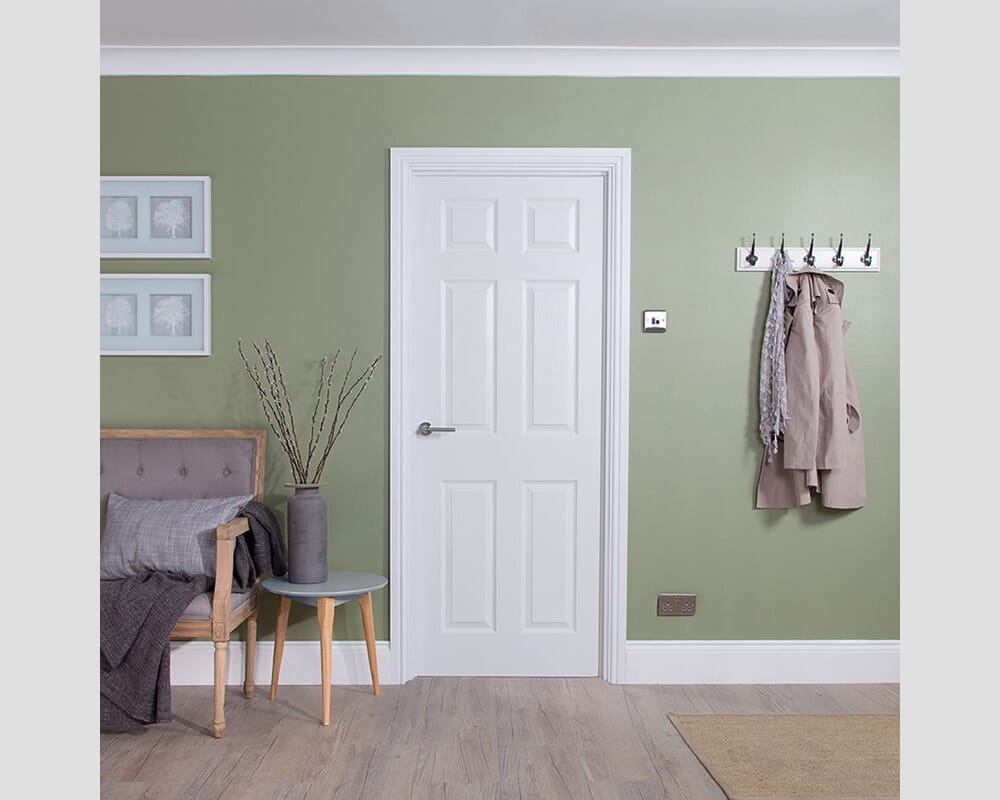 1981mm x 762mm x 35mm (30") White Moulded Textured 6 Panel Internal Doors