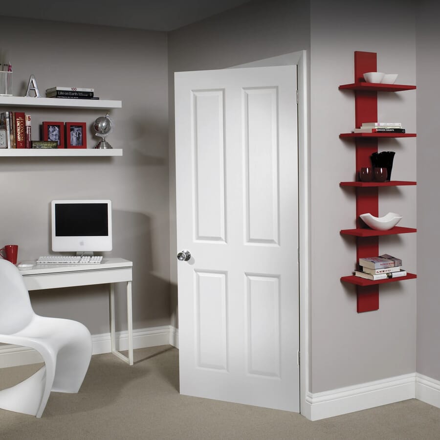 White Moulded Textured 4 Panel Door by Premdor