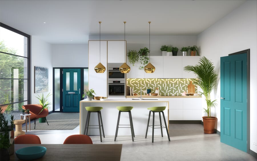 White Moulded Textured 4 Panel Door by Premdor