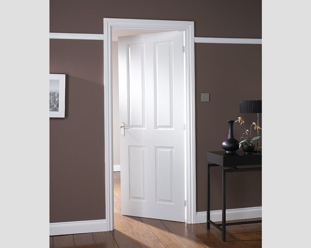 1981mm x 838mm x 44mm (33") White Moulded Textured 4 Panel Internal Doors
