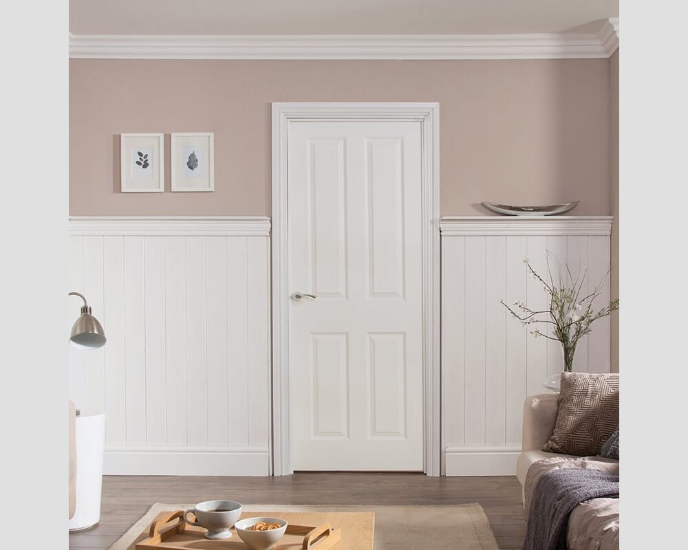 1981mm x 838mm x 44mm (33") White Moulded Textured 4 Panel Internal Doors