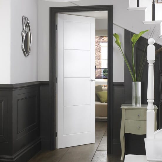 2040mm x 726mm x 40mm White Moulded Ladder 4 Panel Internal Doors