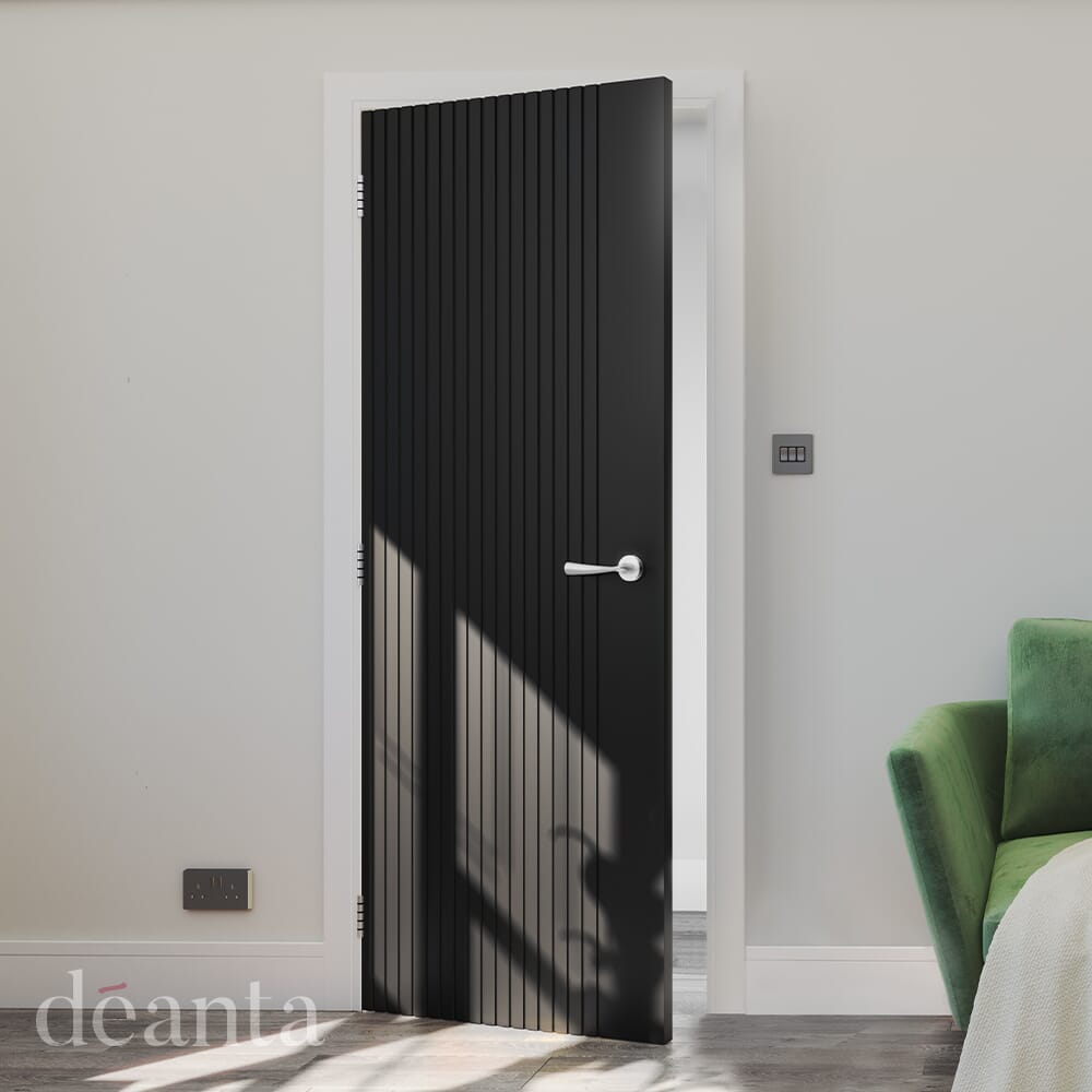 Malmo Black - Prefinished Fire Door