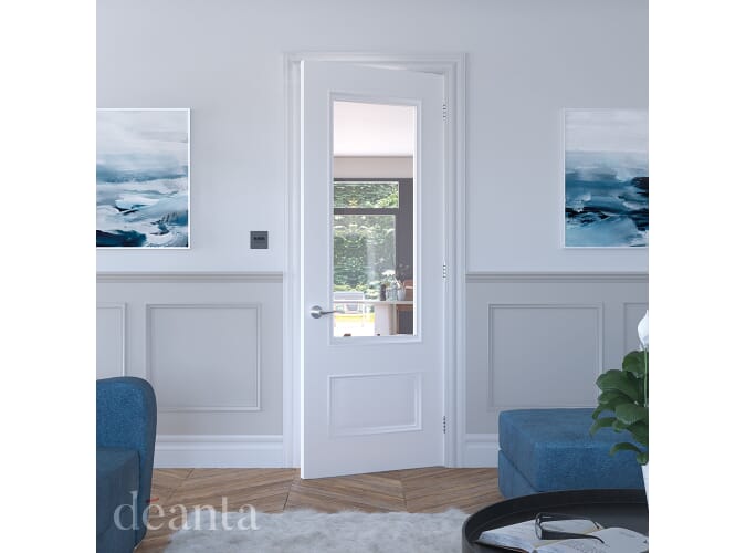 Sandringham Clear Glazed White Internal Doors