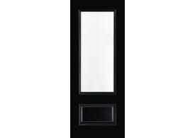 762x1981x35mm (30") Sandringham Black Clear Glazed - Prefinished Internal Doors