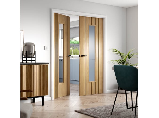 Aria Oak Glazed Laminate Internal Doors