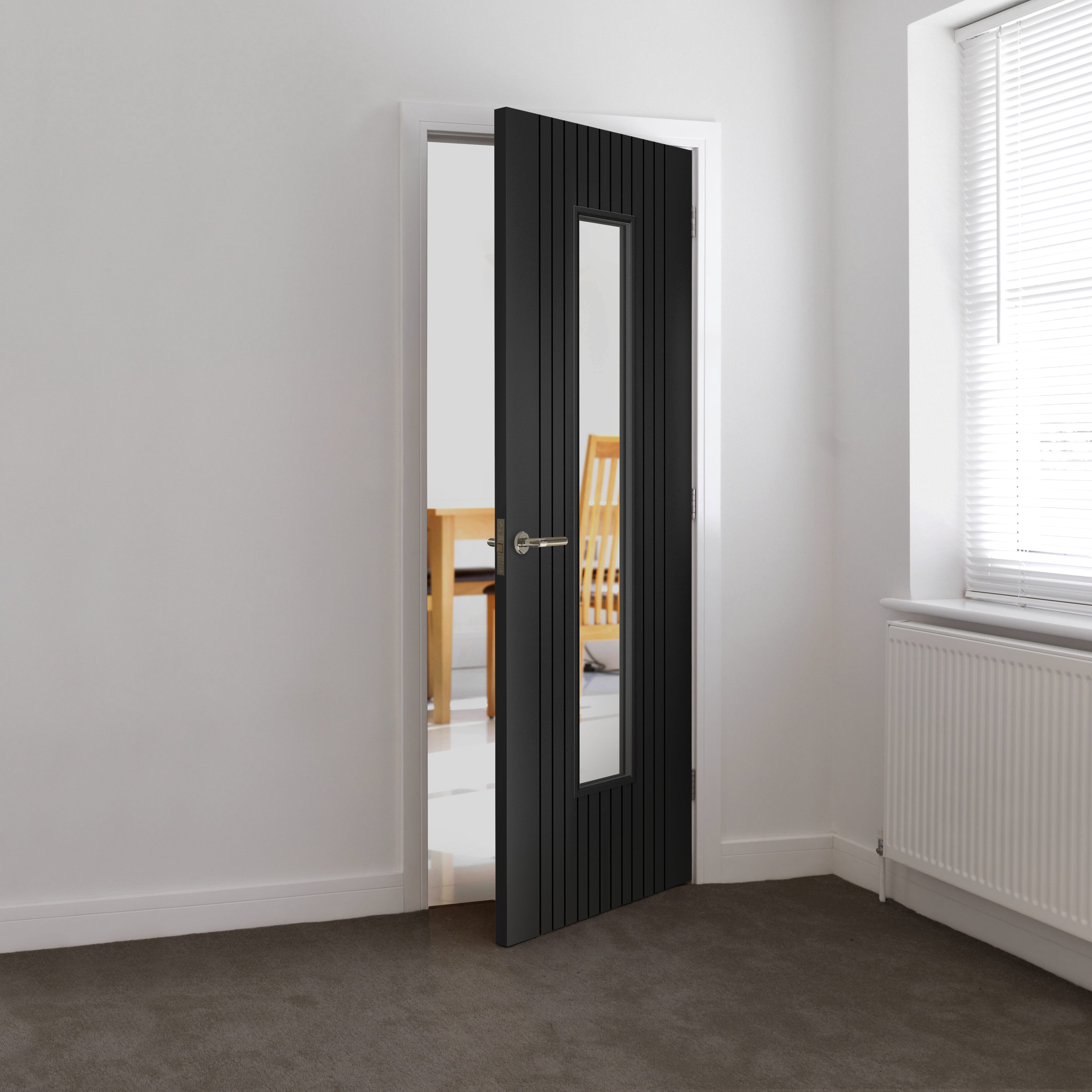 Aria Black Glazed Laminate Internal Doors at Vivid Doors