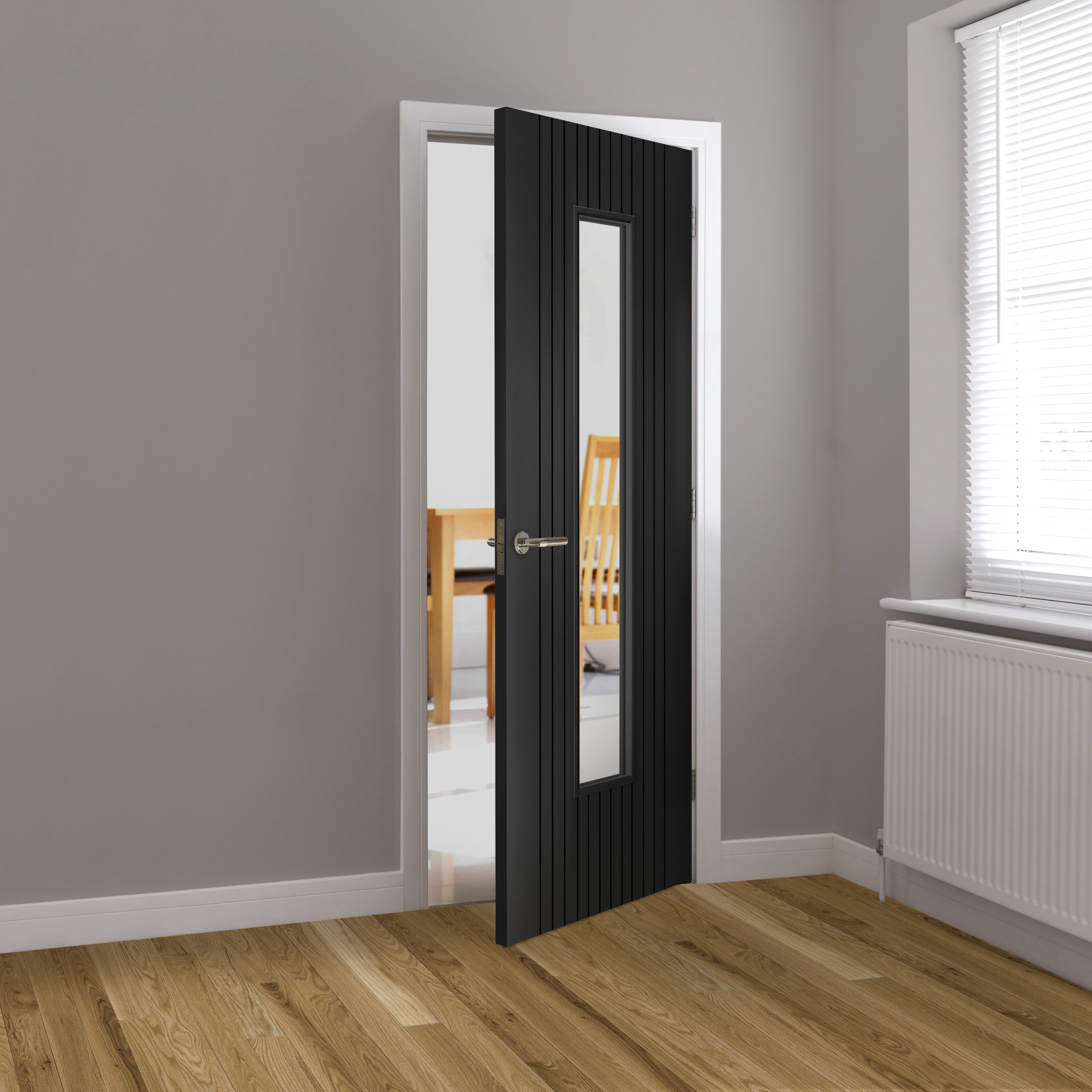 1981mm x 762mm x 35mm (30") Aria Black Glazed Laminate Internal Doors