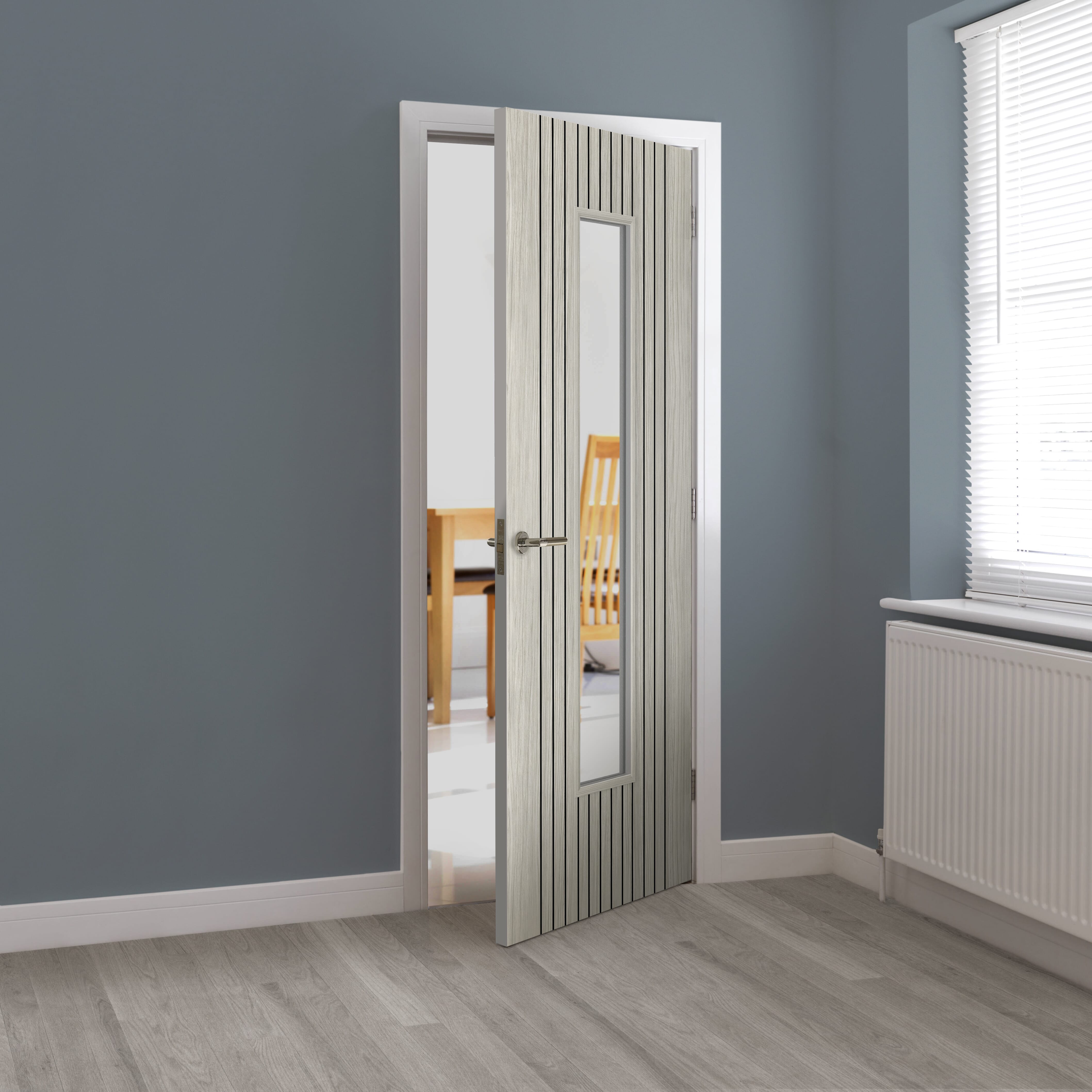 1981mm x 610mm x 35mm (24") Aria Grey Glazed Laminate Internal Doors at