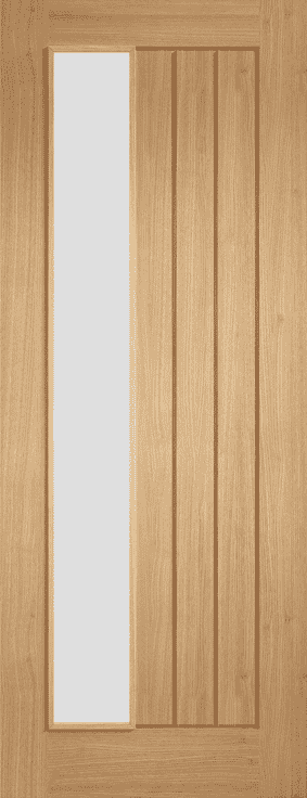 Mexicano Oak Offset - Frosted Glazed Prefinished Internal Doors
