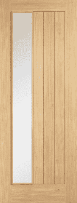 Belize Oak Offset Clear Glass Internal Door Set