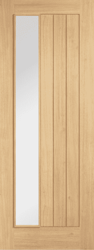 Belize Oak Offset Clear Glass Internal Door Set