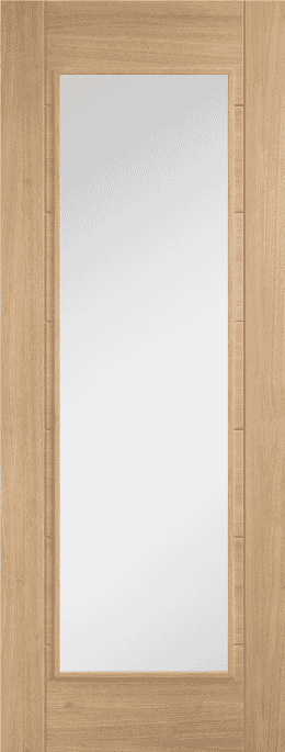 Carini Oak 1L Clear Glass Internal Door Set